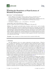 Modeling the Boundaries of Plant Ecotones of Mountain Ecosystems