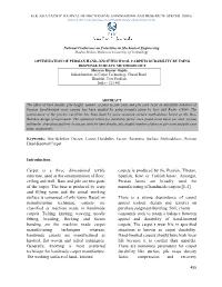 Optimization of Persian Hand- Knotted Wool