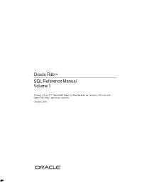 Oracle Rdb™ SQL Reference Manual Volume 1