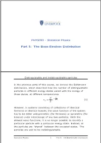 Part 5: the Bose-Einstein Distribution
