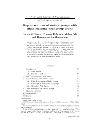 Representations of Surface Groups with Finite Mapping Class Group Orbits