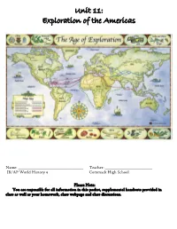 Unit 11: Exploration of the Americas