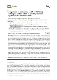 Comparison of Traditional and Novel Drying Techniques and Its Effect On