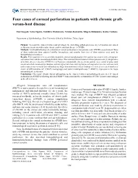 Four Cases of Corneal Perforation in Patients with Chronic Graft- Versus-Host Disease