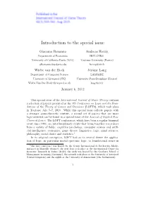 Introduction to the Special Issue