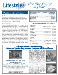 Lifestyles “For the Young at Heart” NEWSLETTER Issue 48 • March 2015