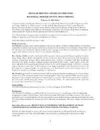 Regular Meeting – Board of Directors Bluefield