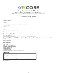 Submission Data for 2020-2021 CORE Conference Ranking Process (Submitted As a Comparator for International Conference on Automated Deduction )