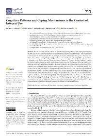 Cognitive Patterns and Coping Mechanisms in the Context of Internet Use