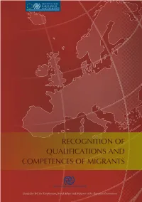 Recognition of Qualifications and Competences of Migrants