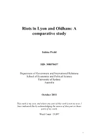 Riots in Lyon and Oldham: a Comparative Study
