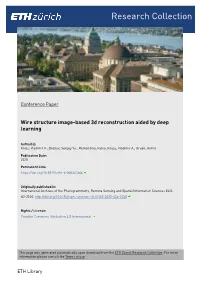 Wire Structure Image-Based 3D Reconstruction Aided by Deep Learning