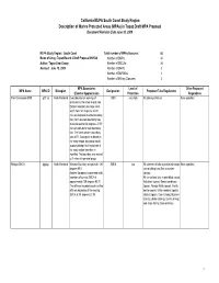 California MLPA South Coast Study Region Description of Marine Protected Areas (Mpas) in Topaz Draft MPA Proposal Document Revision Date June 10, 2009