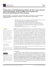 Comparative Anti-Inflammatory Effects of Salix Cortex Extracts And