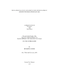 Developmental State and Agriculture for Development: Lessons for Ghana from East Asia