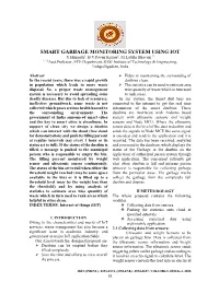 Smart Garbage Monitoring System Using