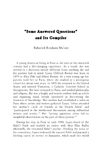 “Some Answered Questions” and Its Compiler