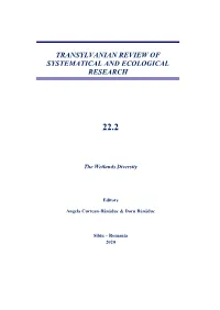 Transylvanian Review of Systematical and Ecological Research