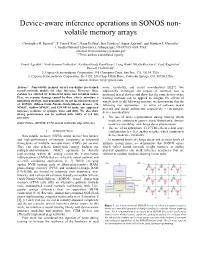 Device-Aware Inference Operations in SONOS Non- Volatile Memory Arrays