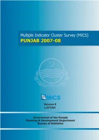 LAYYAH Multiple Indicator Cluster Survey (MICS) Punjab 2007-08