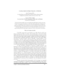 Learning Analytics in Higher Education: a Reflection