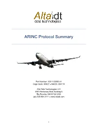 ARINC Protocol Summary