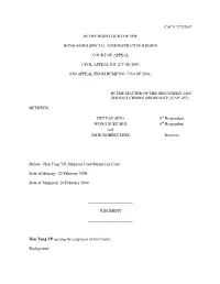 Cacv 277/2007 in the High Court of the Hong