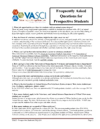 Frequently Asked Questions for Prospective Students