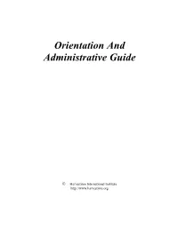 Orientation and Administrative Guide