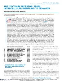 The Oxytocin Receptor: from Intracellular Signaling to Behavior