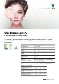 UPM Impresse Plus C a Magazine Paper for Coldset Printing