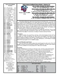 2016 Liberty Softball Game Notes - Games 1-6 Schedule Feb