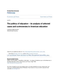 An Analysis of Selected Cases and Controversies in American Education