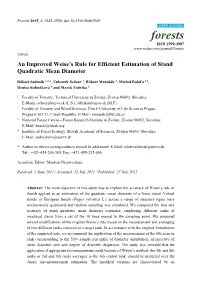 An Improved Weise's Rule for Efficient Estimation of Stand Quadratic Mean