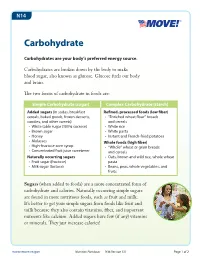 MOVE! Nutrition Handout N14: Carbohydrate