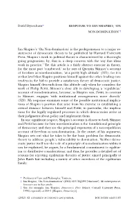 On Non-Domination’†