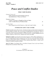 Peace and Conflict Studies