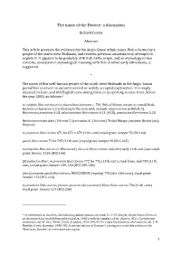 The Name of the Hwicce: a Discussion