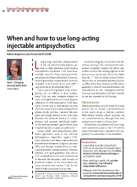 When and How to Use Long-Acting Injectable Antipsychotics