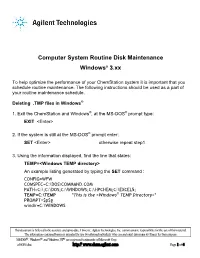 Windows 3.1X Disk Maintenance Procedure