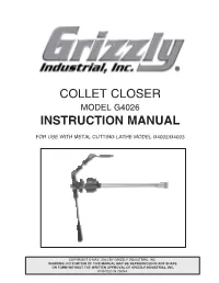 Collet Closer Instruction Manual