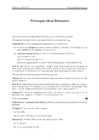 Principal Ideal Domains