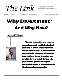 Why Divestment? Why Now?