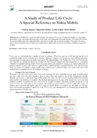 A Study of Product Life Cycle: a Special Reference to Nokia Mobile
