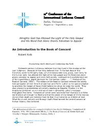 An Introduction to the Book of Concord