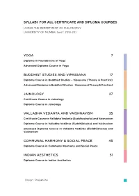 Certificate and Diploma Courses-Syllabus 2020
