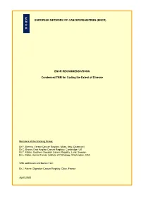 Condensed TNM for Coding the Extent of Disease