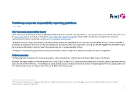 Firstgroup Corporate Responsibility Reporting Guidelines June 2017