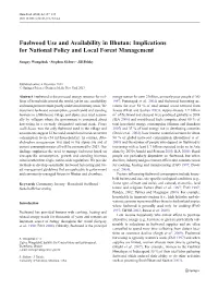 Fuelwood Use and Availability in Bhutan: Implications for National Policy and Local Forest Management