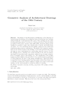 Geometric Analysis of Architectural Drawings of the 19Th Century